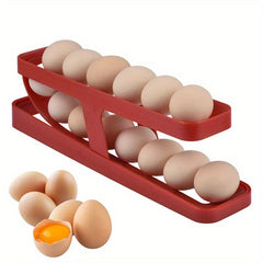 2 Tier Egg Dispenser for Refrigerator Rolling Egg Storage Container