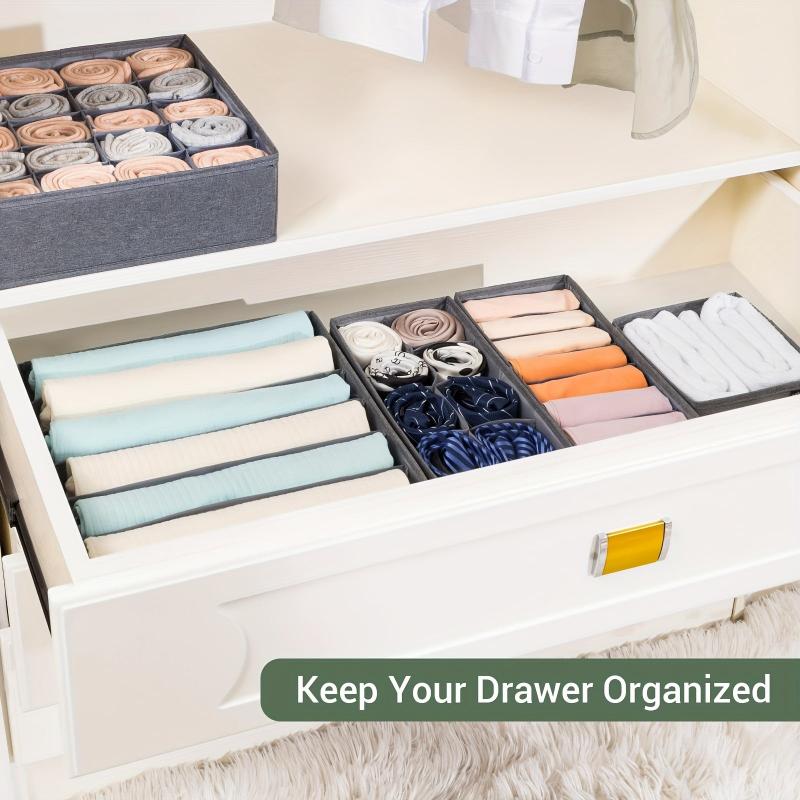 4 Pack Fabric Sock & Underwear Drawer Organizers