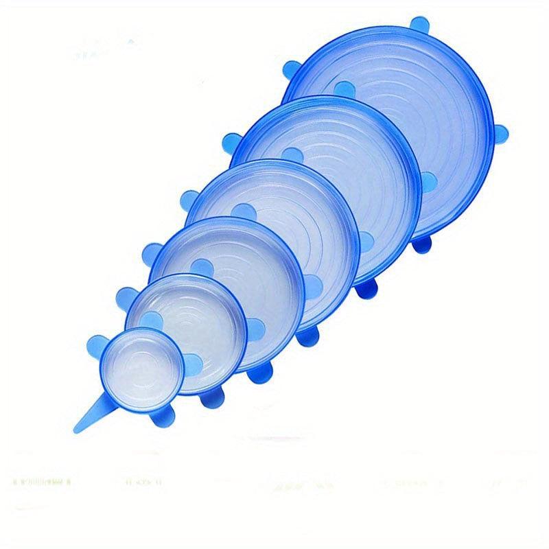 6pc Silicone Stretch Lids Leakproof for Freshkeeping & Dustproof Storage