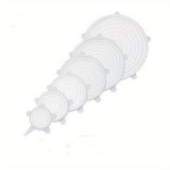 6pc Silicone Stretch Lids Leakproof for Freshkeeping & Dustproof Storage