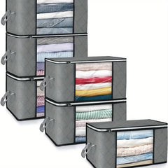 6pcs Clothes Storage Bags Blanket Organizer Under Bed Storage Bins