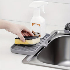 Large Silicone Sponge Holder Sink Organizer Caddy Drain Storage Tray