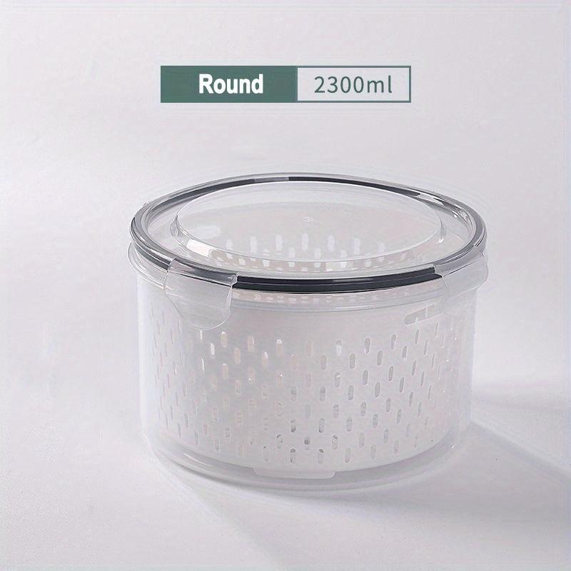 Double Layer Refrigerator Box with Draining Basket