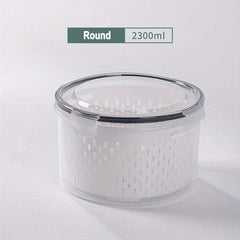 Double Layer Refrigerator Box with Draining Basket