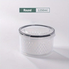 Double Layer Refrigerator Box with Draining Basket