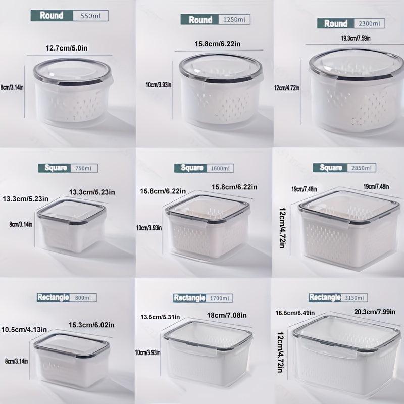 Double Layer Refrigerator Box with Draining Basket