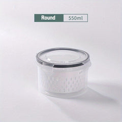 Double Layer Refrigerator Box with Draining Basket