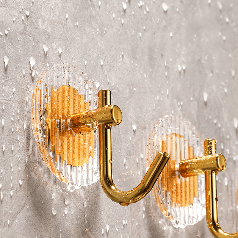 Transparent Base Golden Hook Wall Hook