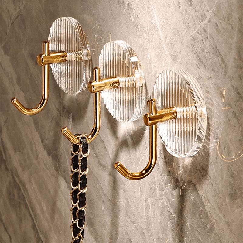Transparent Base Golden Hook Wall Hook
