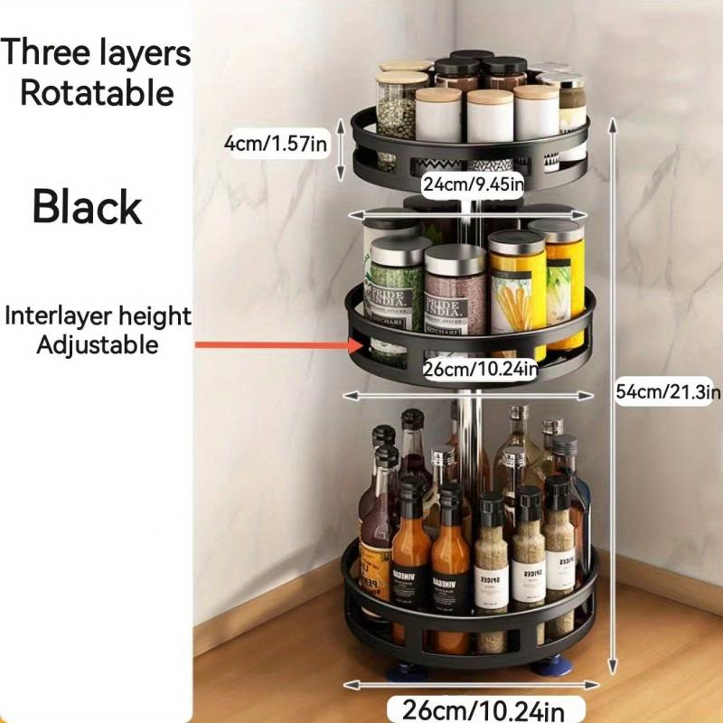 Adjustable Rotating Storage Rack for Kitchen Bathroom Countertop