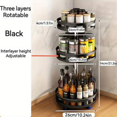 Adjustable Rotating Storage Rack for Kitchen Bathroom Countertop