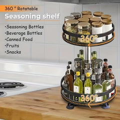 Adjustable Rotating Storage Rack for Kitchen Bathroom Countertop