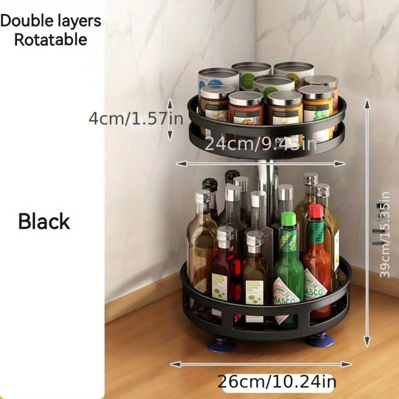 Adjustable Rotating Storage Rack for Kitchen Bathroom Countertop
