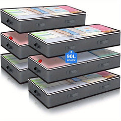 6pcs 90L Under Bed Storage Containers Toy Organizers