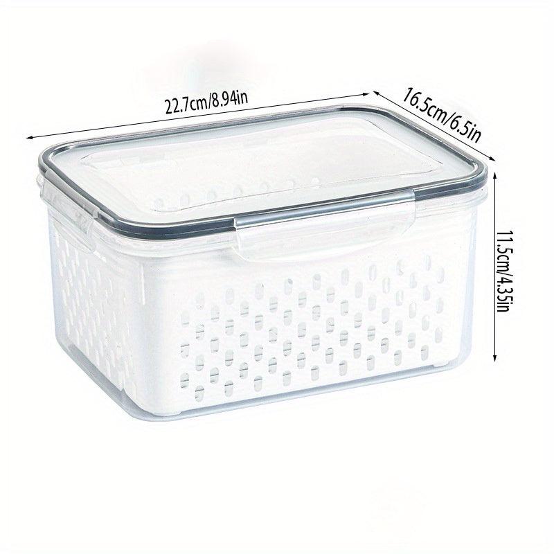 Double Layer Refrigerator Storage Box with Lid