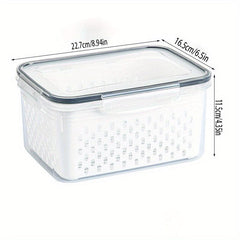 Double Layer Refrigerator Storage Box with Lid
