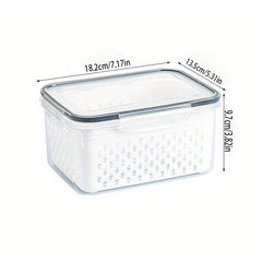 Double Layer Refrigerator Storage Box with Lid