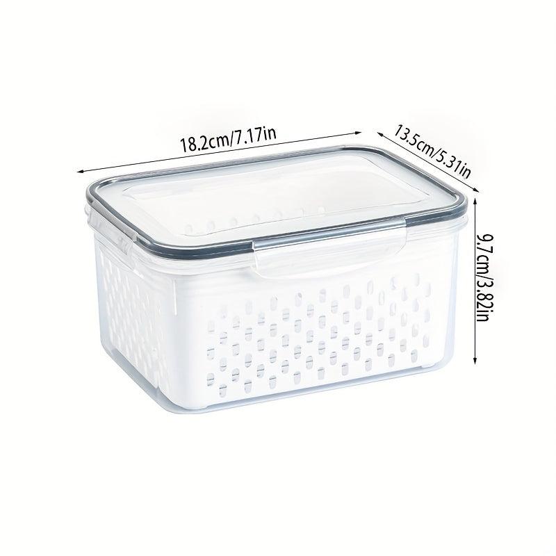 Double Layer Refrigerator Storage Box with Lid
