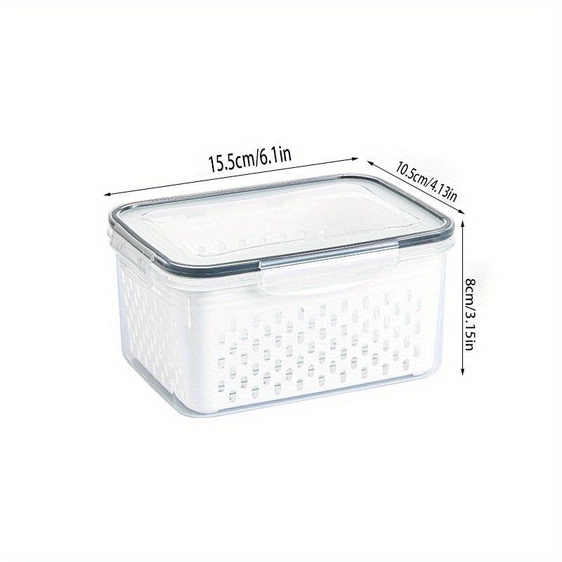 Double Layer Refrigerator Storage Box with Lid