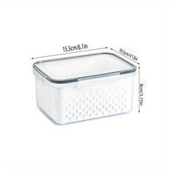 Double Layer Refrigerator Storage Box with Lid