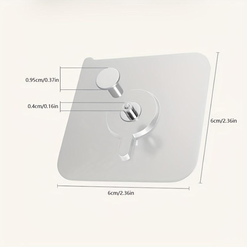 8pcs Punch Wall Hooks Strong Adhesive Hook