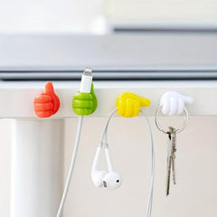 20pcs Multifunctional Thumb Wall Hooks - Adhesive Clip for Cables and Earphones