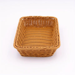1pc Rattan Storage Basket for Kitchen Bathroom Bedroom Living Room
