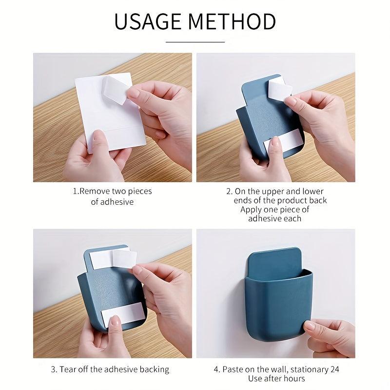 Wall Mounted Storage Box Mobile Phone Charging Pencil Organizer