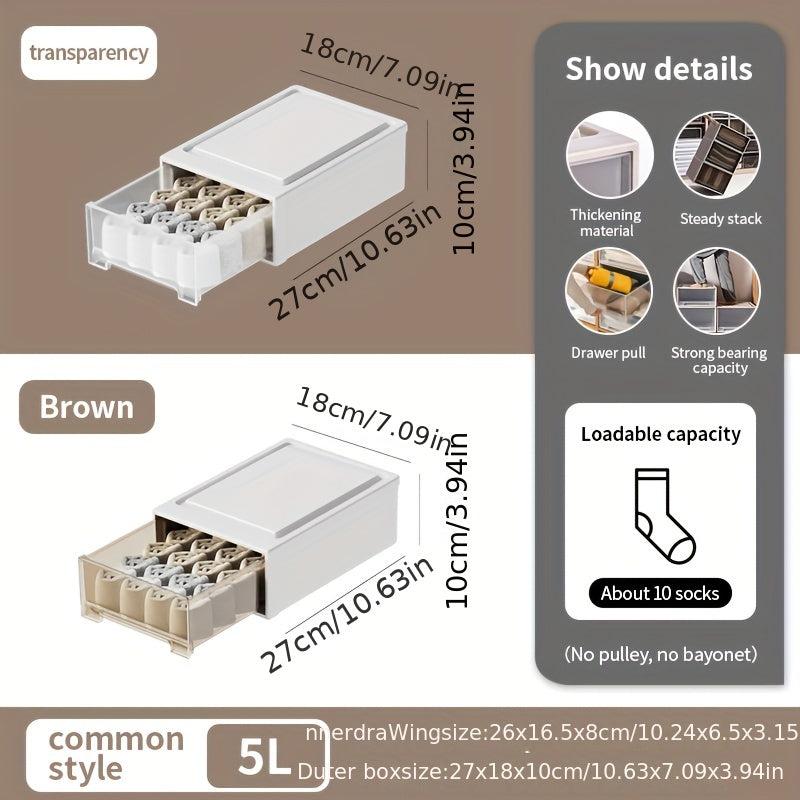 5 Grid Acrylic Belt Storage Box Clear Watches Display Organizer