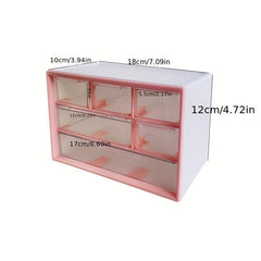 Six Compartments Storage Box Portable Organizer for Dormitory Household