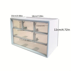 Six Compartments Storage Box Portable Organizer for Dormitory Household