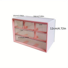 Six Compartments Storage Box Portable Organizer for Dormitory Household
