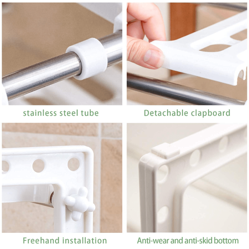 2 Tier Under Sink Organizer with 10 Removable Panels for Bathroom Storage