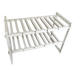2 Tier Under Sink Organizer with 10 Removable Panels for Bathroom Storage