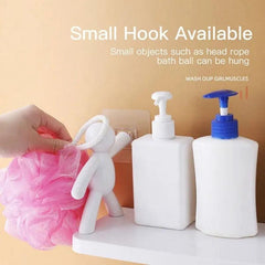 Human-shaped Handrail Hook Bathroom Rack Shelf