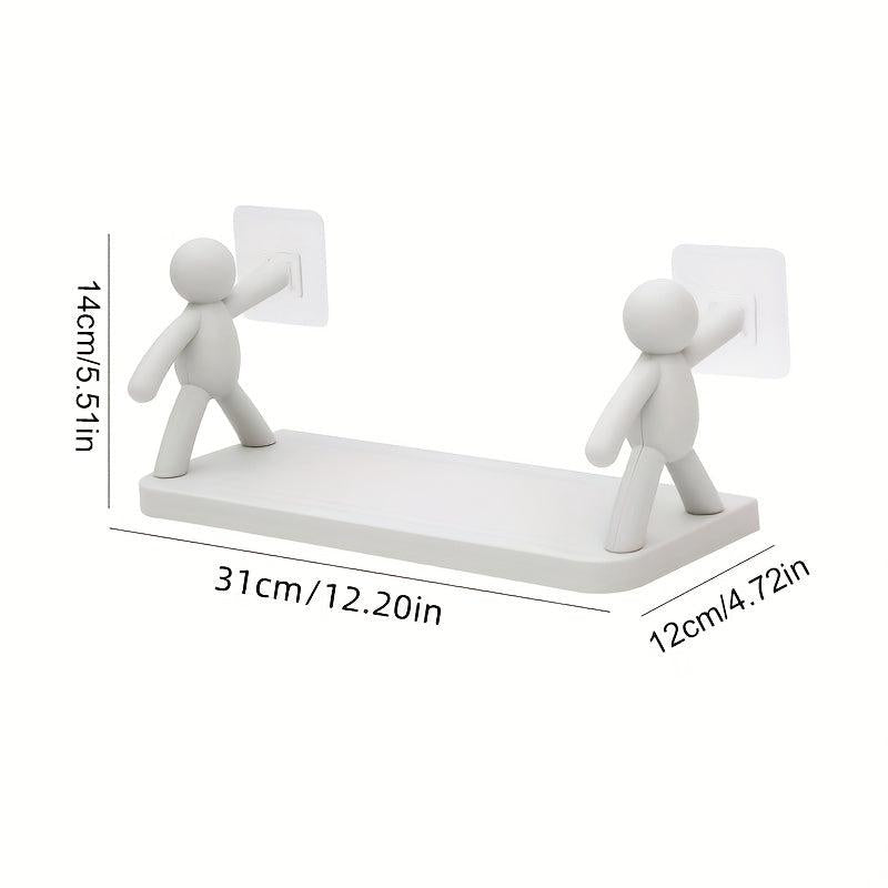 Human-shaped Handrail Hook Bathroom Rack Shelf