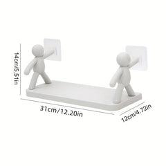 Human-shaped Handrail Hook Bathroom Rack Shelf