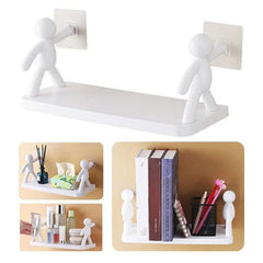Human-shaped Handrail Hook Bathroom Rack Shelf