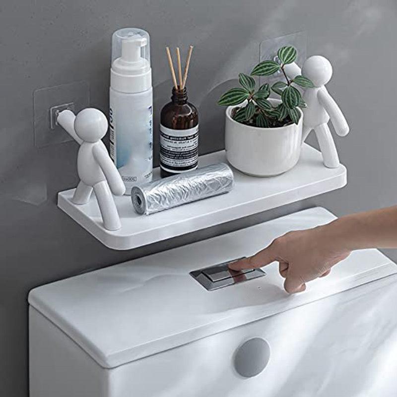 Human-shaped Handrail Hook Bathroom Rack Shelf