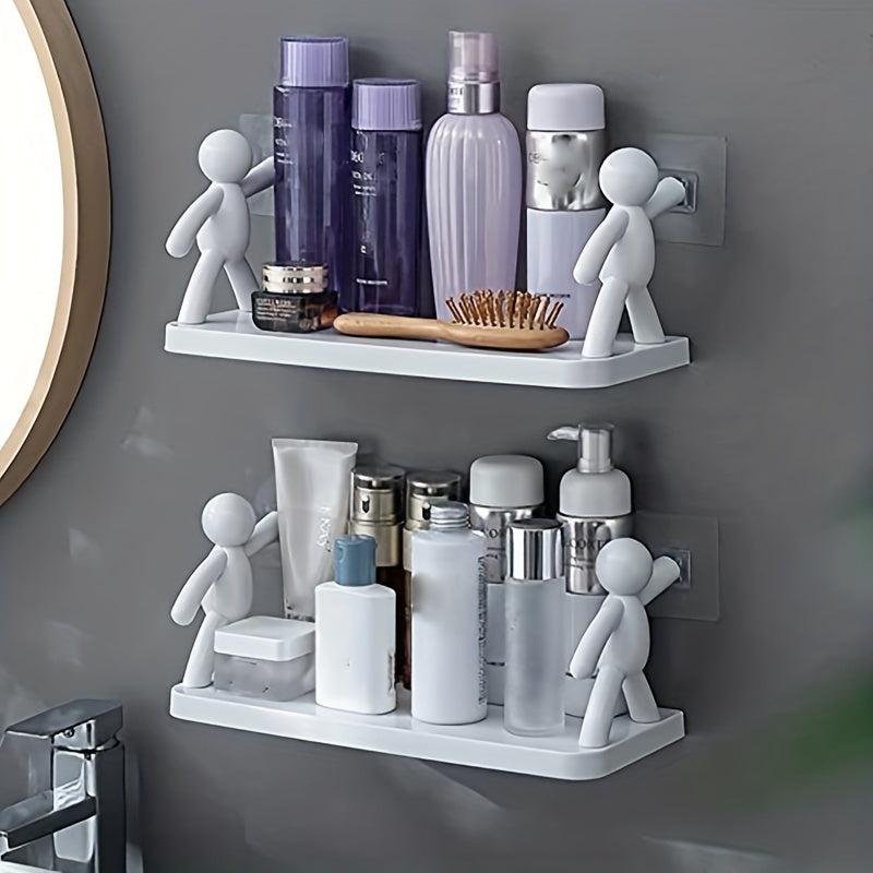 Human-shaped Handrail Hook Bathroom Rack Shelf