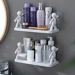 Human-shaped Handrail Hook Bathroom Rack Shelf