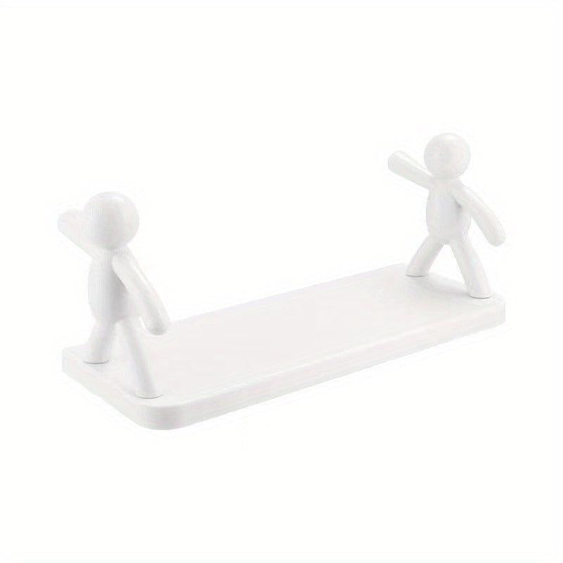 Human-shaped Handrail Hook Bathroom Rack Shelf