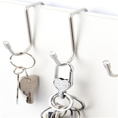 1pc Double Head S Hook Stainless Steel Cabinet Door Hanging Hook