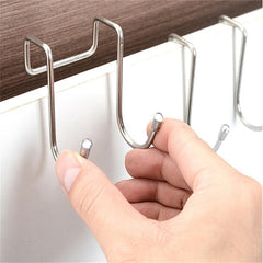 1pc Double Head S Hook Stainless Steel Cabinet Door Hanging Hook