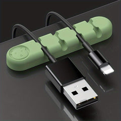 Silicone Desktop Cable Manager for Data, Headphone, Network & Keyboard Cables