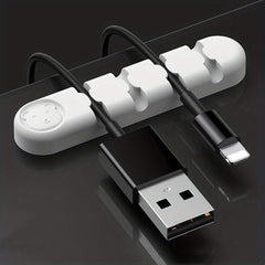 Silicone Desktop Cable Manager for Data, Headphone, Network & Keyboard Cables