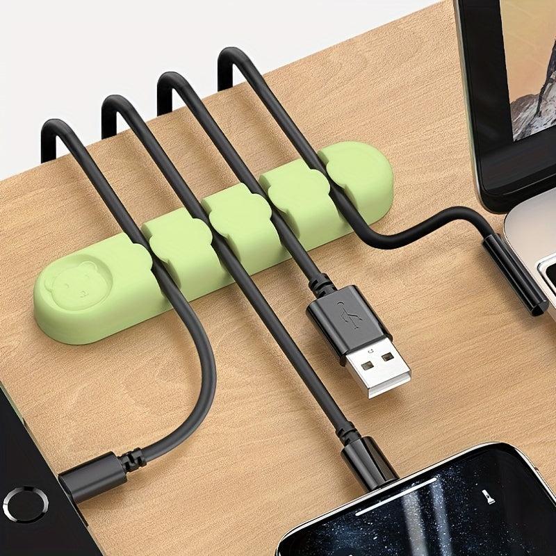 Silicone Desktop Cable Manager for Data, Headphone, Network & Keyboard Cables