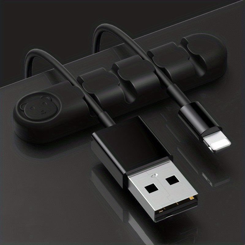 Silicone Desktop Cable Manager for Data, Headphone, Network & Keyboard Cables