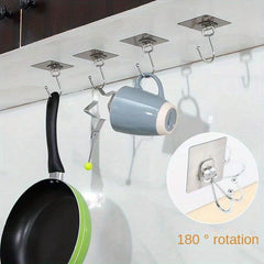 10 Sets Large Hooks Punch Strong Adhesive Hook Bathroom Living Room