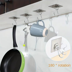 10 Sets Large Hooks Punch Strong Adhesive Hook Bathroom Living Room